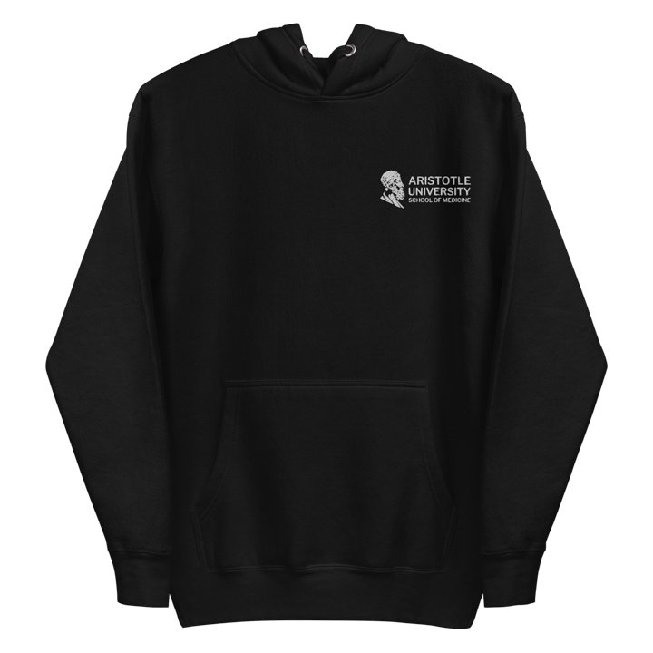 Embroidered hoodie in black